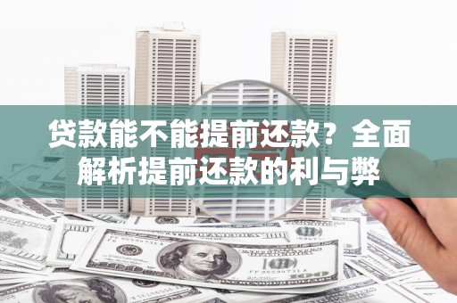 沈河贷款能不能提前还款？全面解析提前还款的利与弊