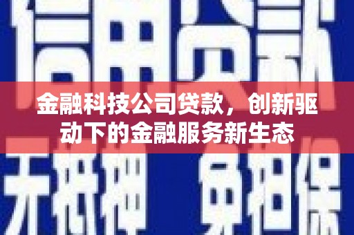 沈河金融科技公司贷款，创新驱动下的金融服务新生态
