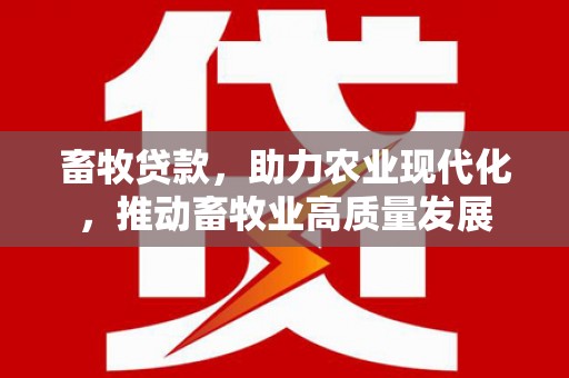 沈河畜牧贷款，助力农业现代化，推动畜牧业高质量发展