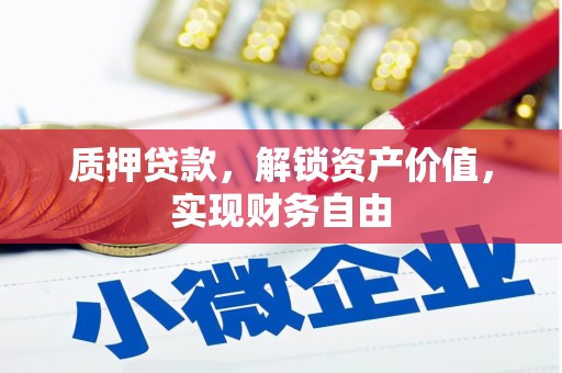 沈河质押贷款，解锁资产价值，实现财务自由