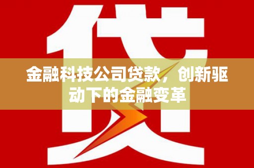 沈河金融科技公司贷款，创新驱动下的金融变革