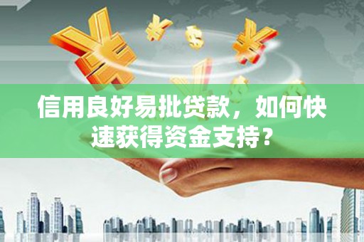 沈河信用良好易批贷款，如何快速获得资金支持？