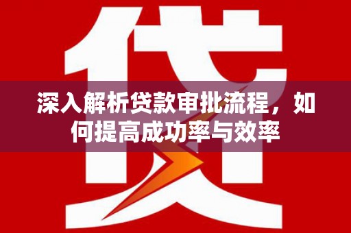 沈河深入解析贷款审批流程，如何提高成功率与效率