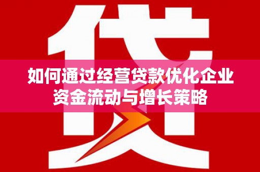 沈河如何通过经营贷款优化企业资金流动与增长策略