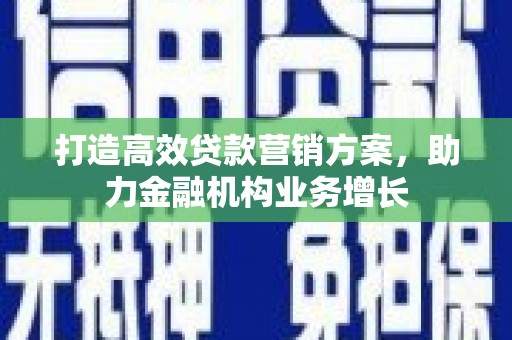 沈河打造高效贷款营销方案，助力金融机构业务增长