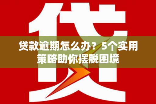 沈河贷款逾期怎么办？5个实用策略助你摆脱困境