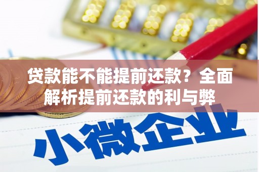 沈河贷款能不能提前还款？全面解析提前还款的利与弊