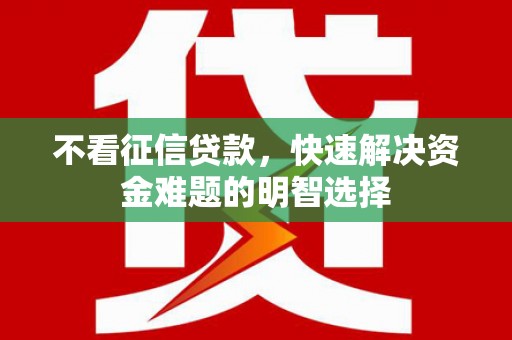 沈河不看征信贷款，快速解决资金难题的明智选择