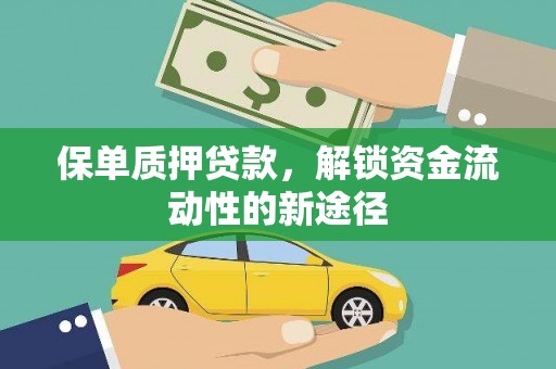 沈河保单质押贷款，解锁资金流动性的新途径