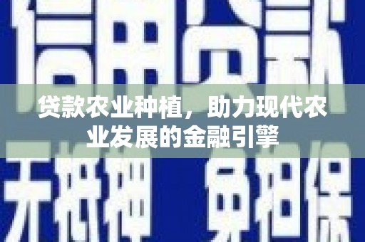 沈河贷款农业种植，助力现代农业发展的金融引擎