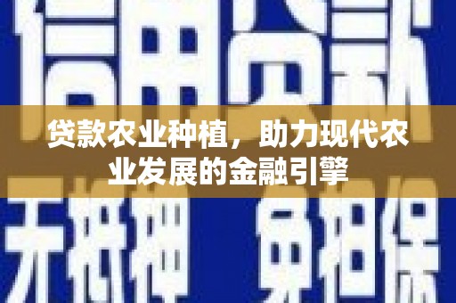 沈河贷款农业种植，助力现代农业发展的金融引擎