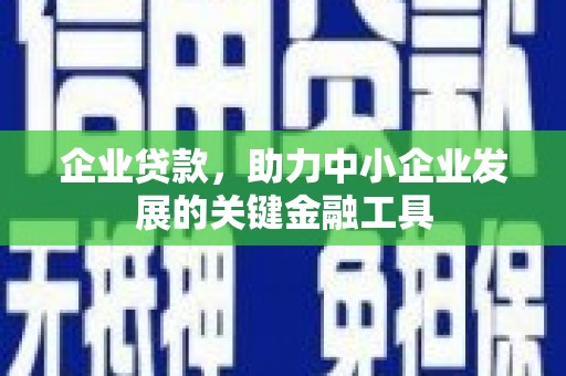 沈河企业贷款，助力中小企业发展的关键金融工具