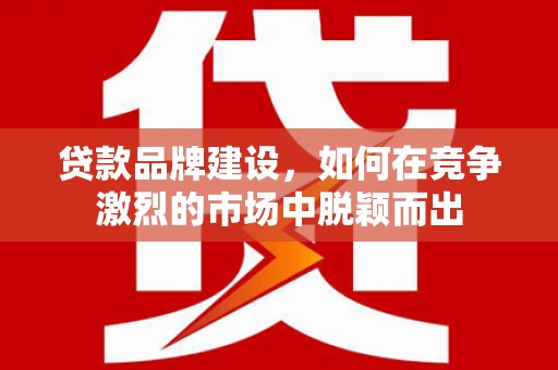沈河贷款品牌建设，如何在竞争激烈的市场中脱颖而出