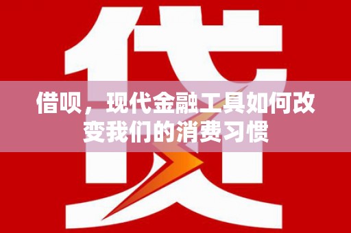 沈河借呗，现代金融工具如何改变我们的消费习惯