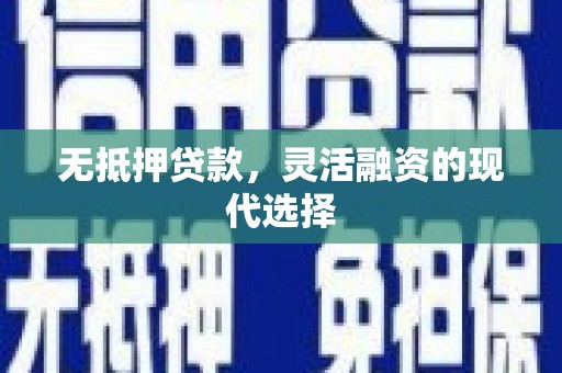 沈河无抵押贷款，灵活融资的现代选择