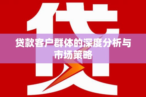 沈河贷款客户群体的深度分析与市场策略