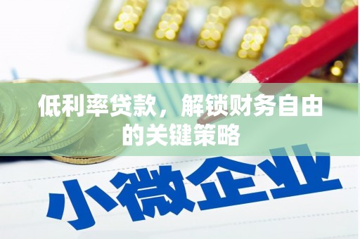 沈河低利率贷款，解锁财务自由的关键策略