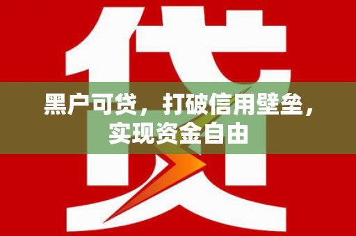 沈河黑户可贷，打破信用壁垒，实现资金自由