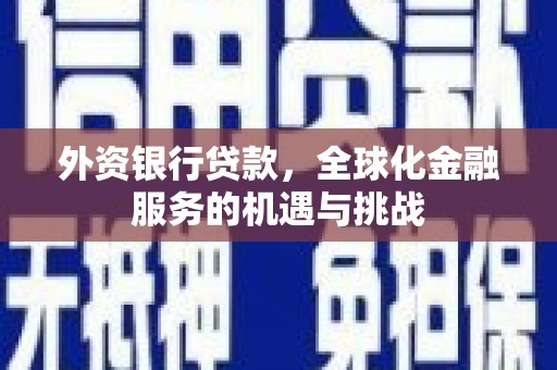 沈河外资银行贷款，全球化金融服务的机遇与挑战