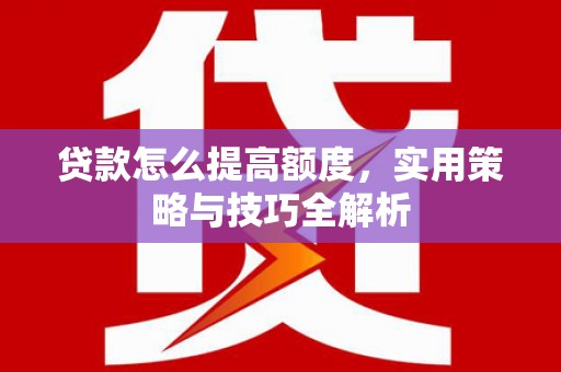 沈河贷款怎么提高额度，实用策略与技巧全解析