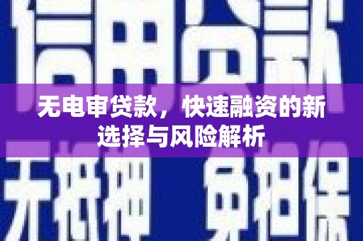 沈河无电审贷款，快速融资的新选择与风险解析