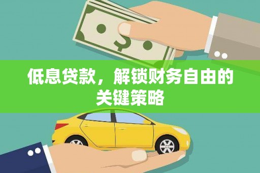 沈河低息贷款，解锁财务自由的关键策略
