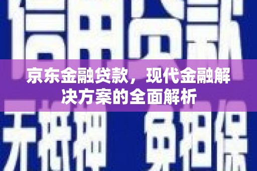沈河京东金融贷款，现代金融解决方案的全面解析