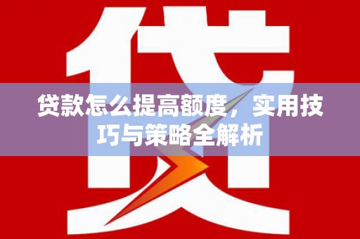 沈河贷款怎么提高额度，实用技巧与策略全解析