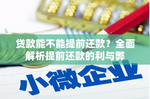 沈河贷款能不能提前还款？全面解析提前还款的利与弊