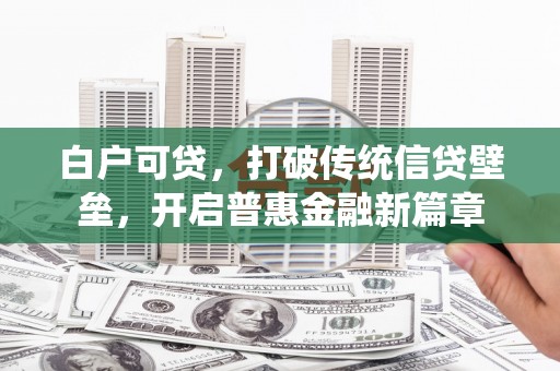 沈河白户可贷，打破传统信贷壁垒，开启普惠金融新篇章