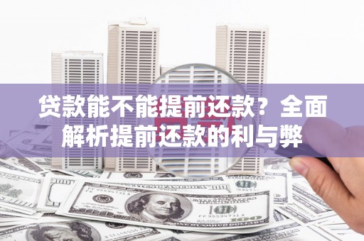 沈河贷款能不能提前还款？全面解析提前还款的利与弊