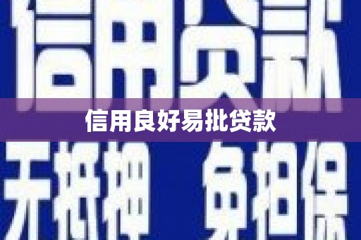 沈河信用良好易批贷款