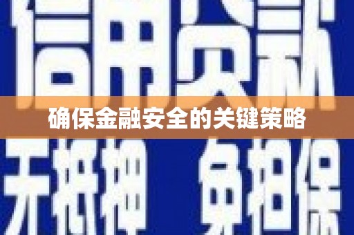 沈河确保金融安全的关键策略
