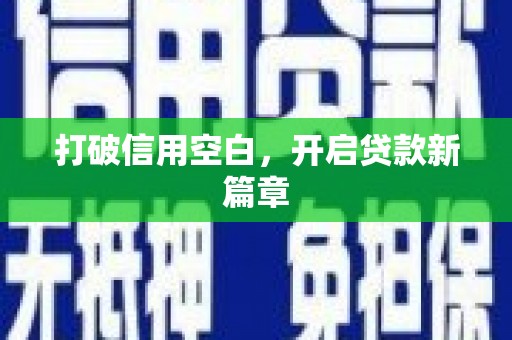 沈河打破信用空白，开启贷款新篇章